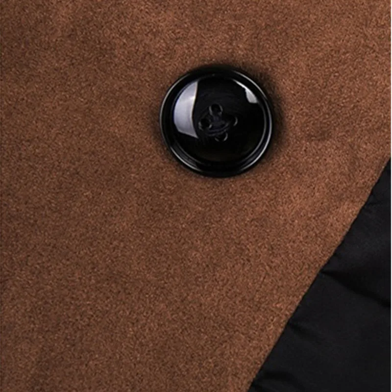 Осень 2017 Женское пальто двубортная куртка из искусственной замши с длинными