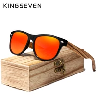 kingseven red mirror wood sunglasses women ladies zebra wood bamboo vintage polarized sunglasses for men oculos de sol