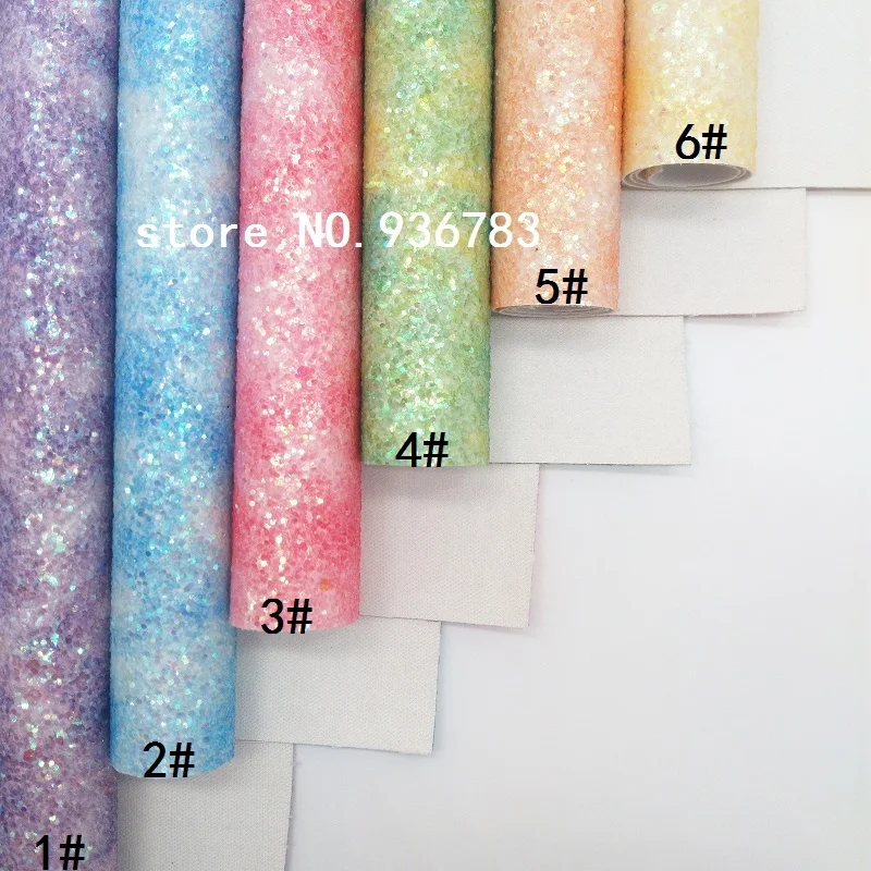 1PCS A4 SIZE 21X29cm Synthetic Leather Rainbow Chunky Glitter For Bow DIY handbags shoes MK074D | Дом и сад