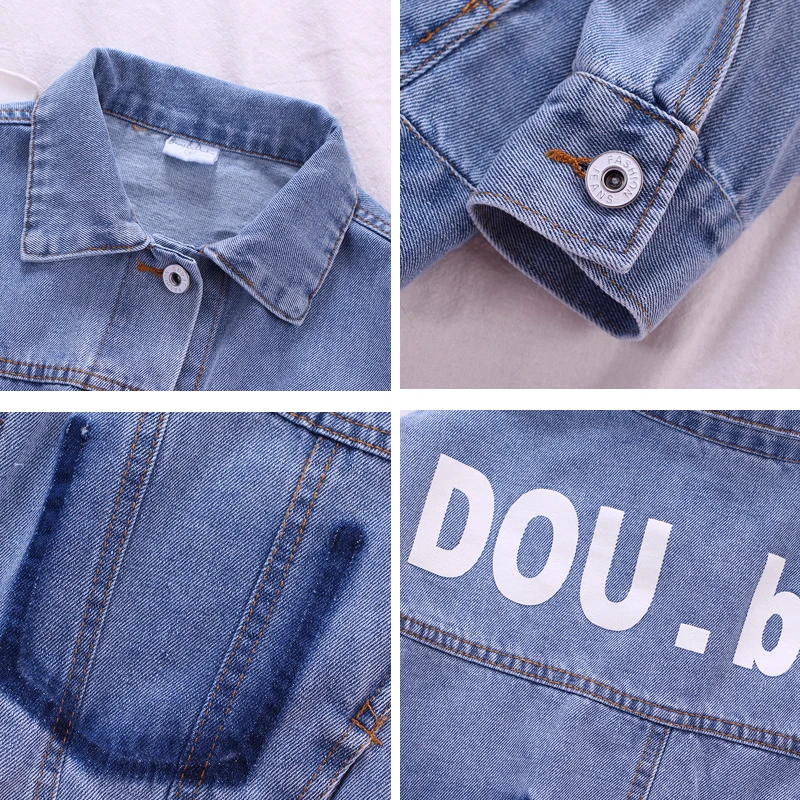 Girls casual loose cardigan jacket denim 2019 spring new Korean children's shirts foreign tide | Детская одежда и обувь