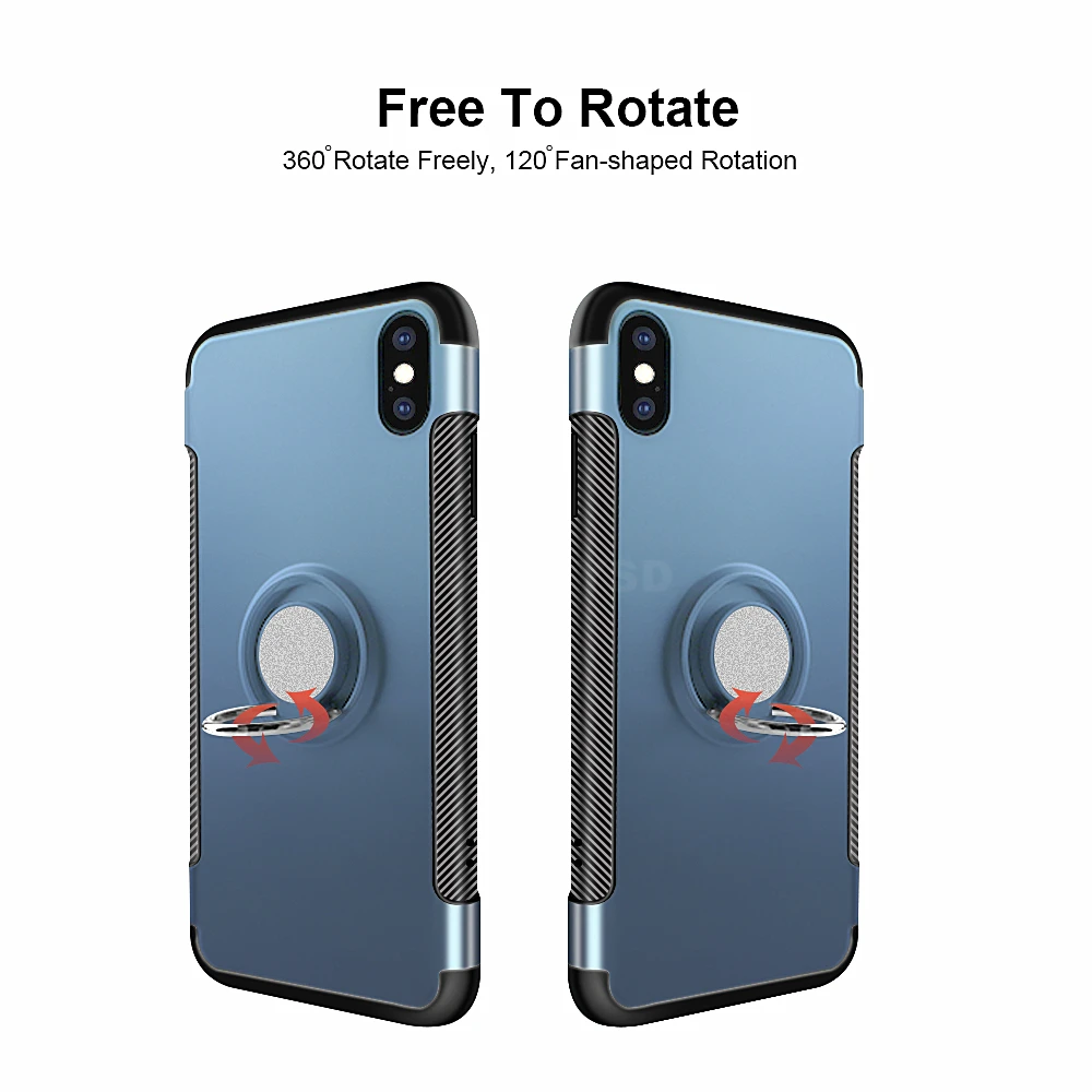 Противоударный бронированный чехол-подставка для iphone Xs Max 6 6s 7 Plus 5S с кольцо-держатель на палец чехол s для iphone 7 8 X Plus SE Phone