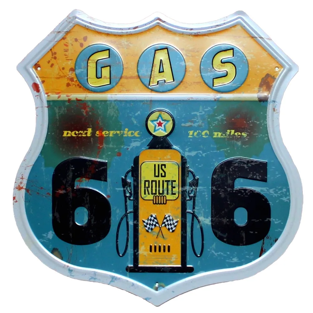 02 Металлическая жестяная вывеска Route 66 винтажный знак горячей дороги с тиснением для гаража паба домашний Декор Ремесло настенная живопись украшения - Цвет: 02