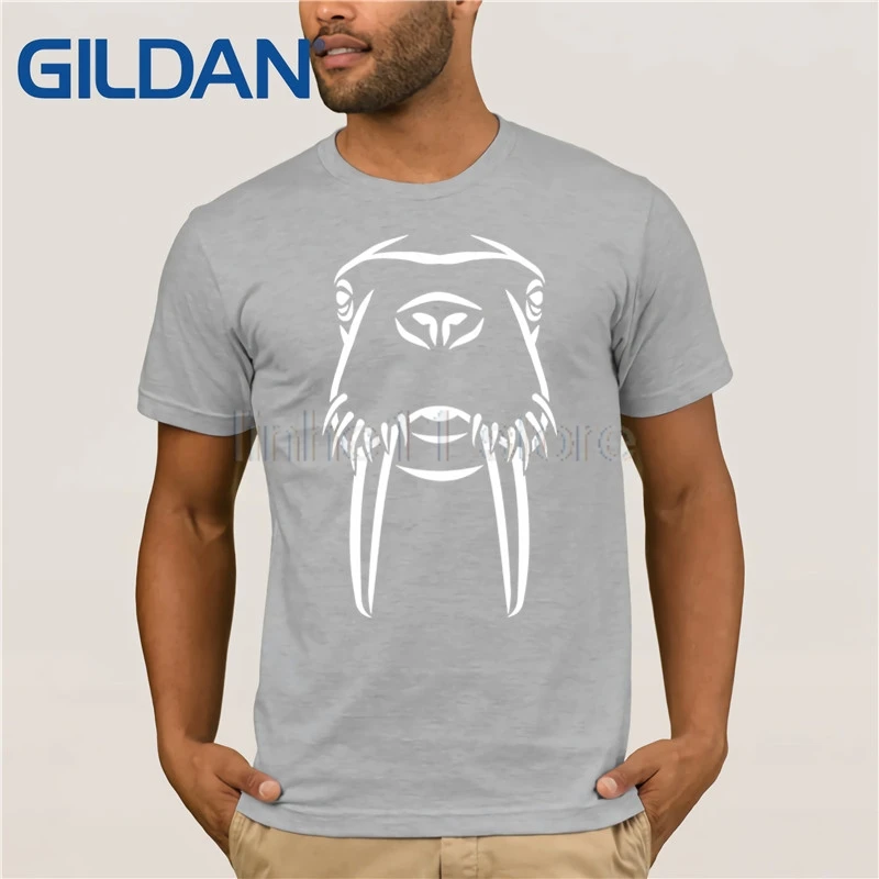 Мужская футболка Walrus head популярная с круглым вырезом 100% хлопок Забавные футболки