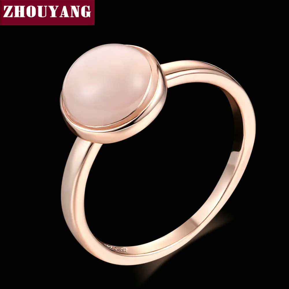 Кольцо ZHOUYANG для женщин Дамский стиль лаконичный полудрагоценный камень кошачий