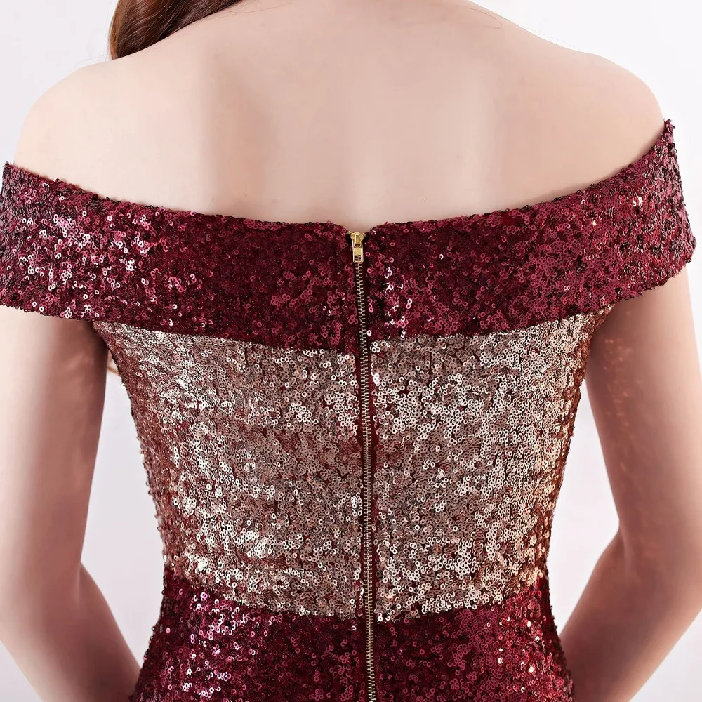 Sexy Sequin Maxi Dress Women Sexy Evening Party Dress Slash Neck Elegant Wedding Vestido de fiesta