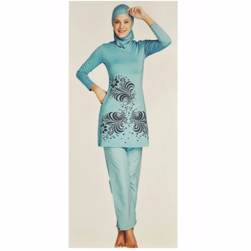 Мусульманские женские наборы купальник с высокой талией большого размера хиджаб