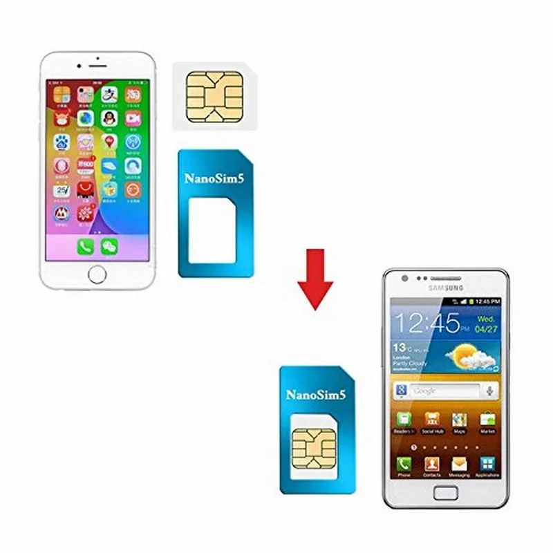 Для iPhone 4/Φ 6 6s 7 8 Plus для NANO SIM карты трансформирование 5/4S/5C 5 в 1 адаптер с разъемом
