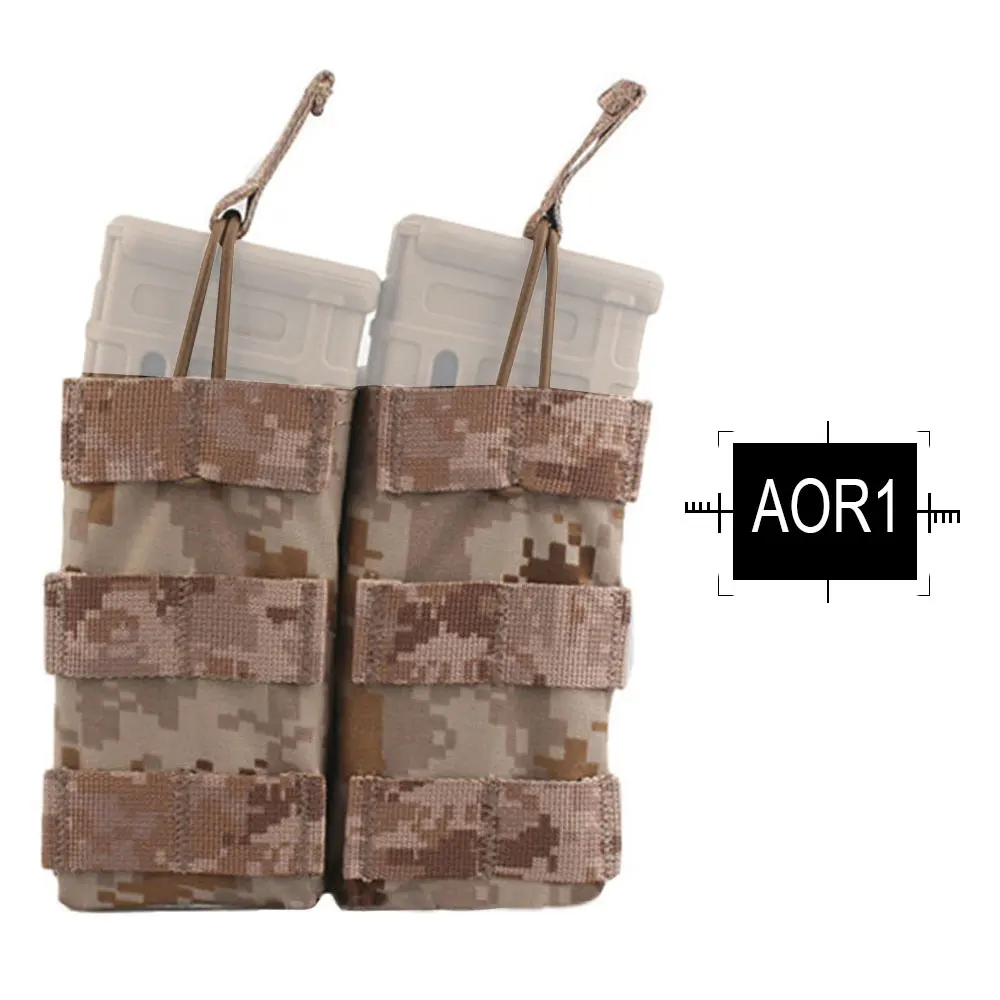 AOR1 EMERSONGEAR двойной открытый Топ 5,56 маг сумка тактическая модульная Molle подсумок для тактических Мультикам для охоты сумка EM6354 - Цвет: AOR1