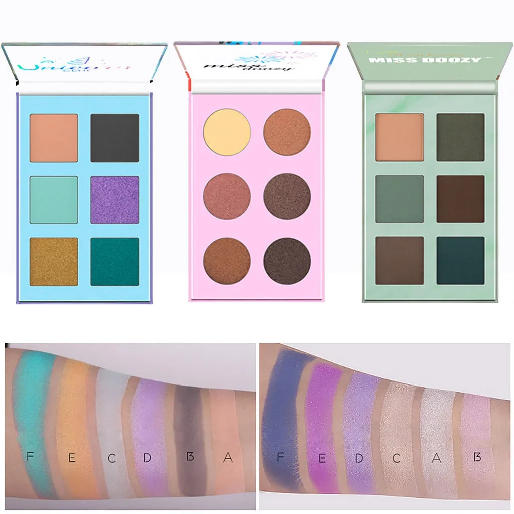 Тени для век Pallete Красивая Косметика 6 цветов тени тарелка шарик легкое матовое