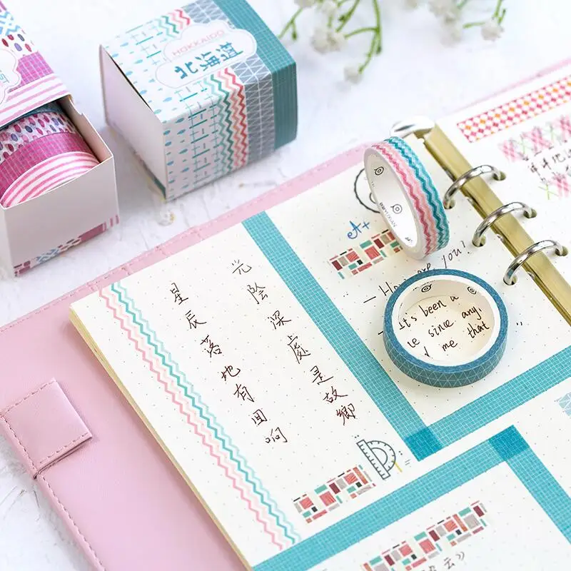 5 шт. упак. цветная кодовая гофрированная клейкая лента для рукоделия