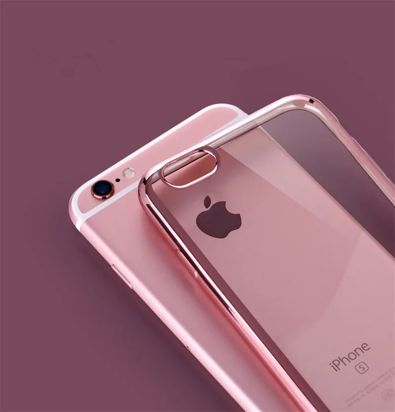 Ультратонкий прозрачный мобильный телефон с гальваническим покрытием для iphone 6 s
