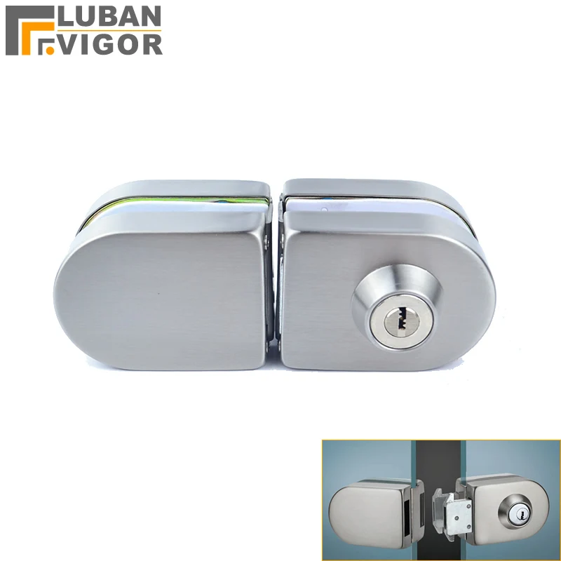 

Sliding Central Glass Door Lock, stainless steel,No need to open holes,Bidirectional unlock,Double door,Frameless glass door