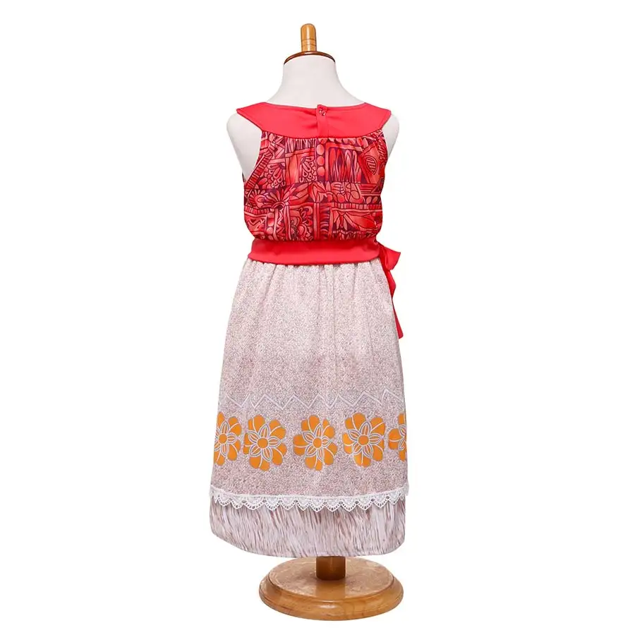 Princess Vaiana Moana Dress Costume with Necklace Wig Girls Kids Party Dresses Deluxe Costumes Cosplay Birthday Gifts | Тематическая