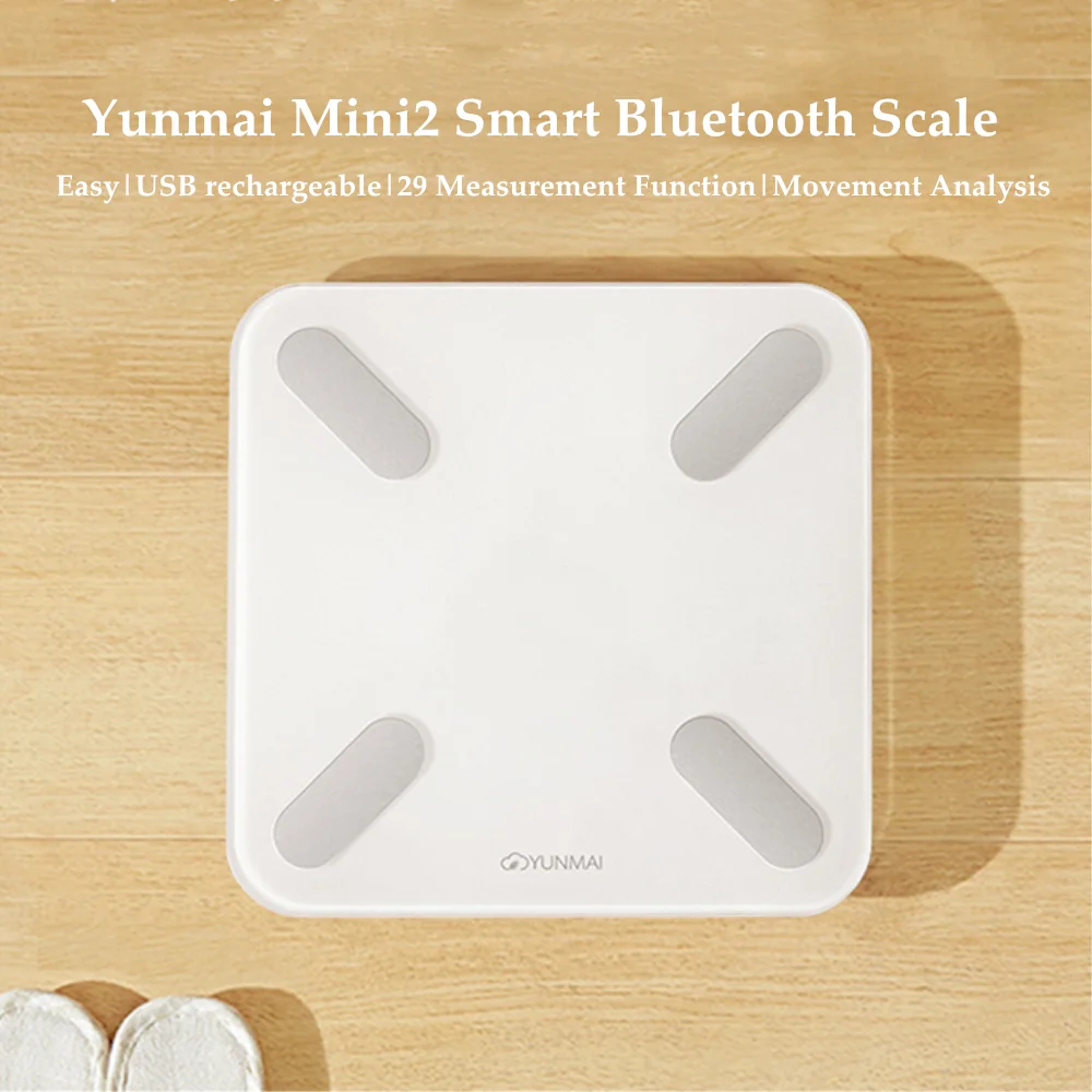 Xiaomi YUNMAI Mini 2 Balance Smart Body Fat Вес весы английское приложение управление Скрытый светодиодный дисплей можно заряжать