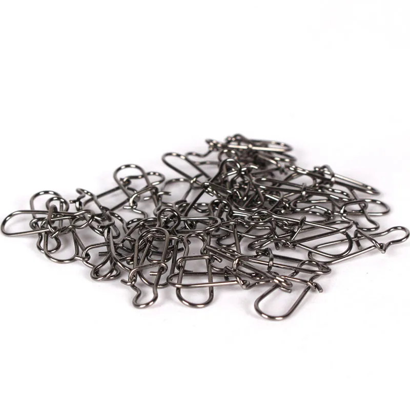 

Vissen 100 Pieces Hooked Snap Stainless Steel Fishing Barrel Swivel Safety Lure Accessories Connector Snap Pesca