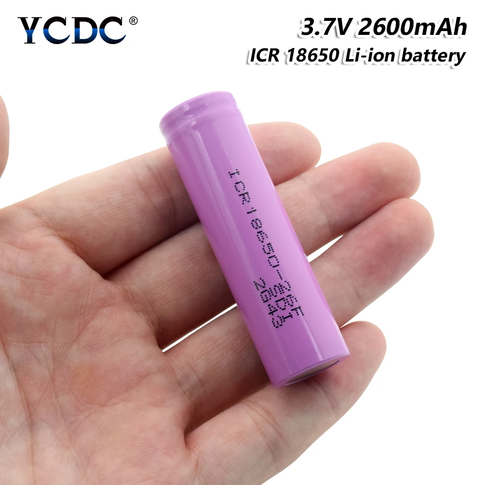 1/2/4/6/8/10x3 7 в высокое качество розовый плоский ICR 18650 26F 2600 мА/ч перезаряжаемый