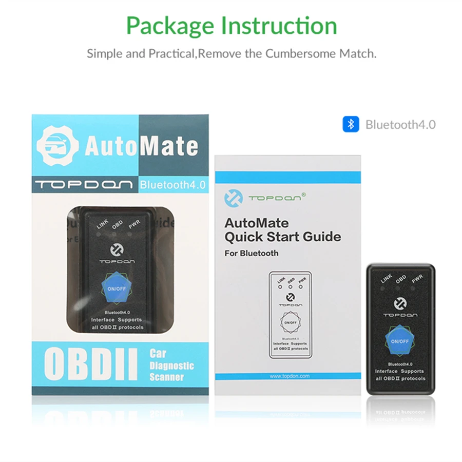 TOPDON автоматический ELM327 Bluetooth pic18f25k80 OBD2 сканер WIFI V1.5 АВТО OBDII полнофункциональный