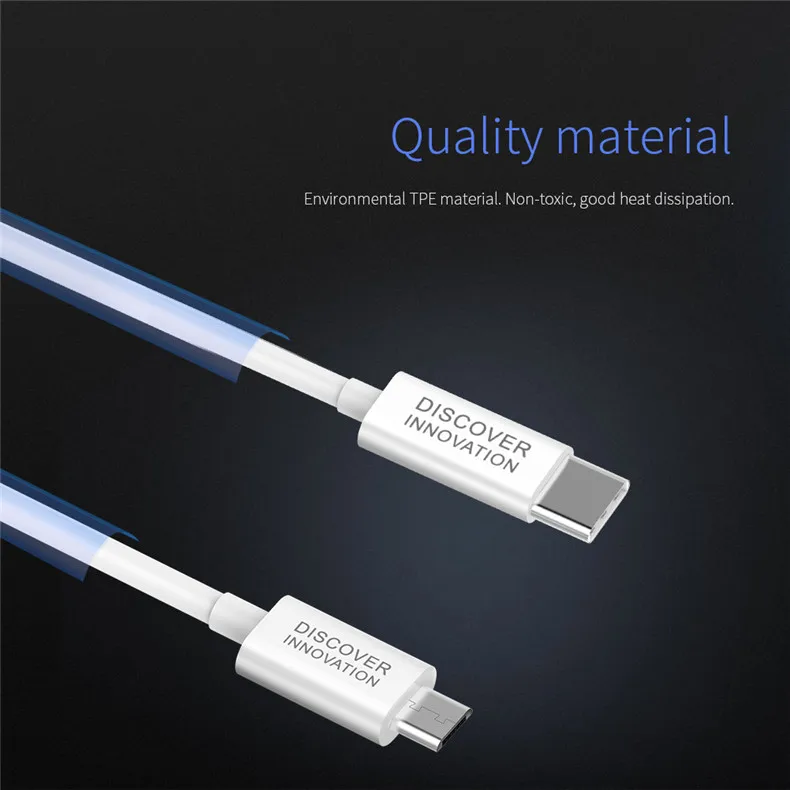 NILLKIN type-C-Micro USB кабель 5 в 2,1 а usb зарядное устройство для мобильных телефонов кабель для передачи данных 100 см цифровой кабель Розничная упаковка