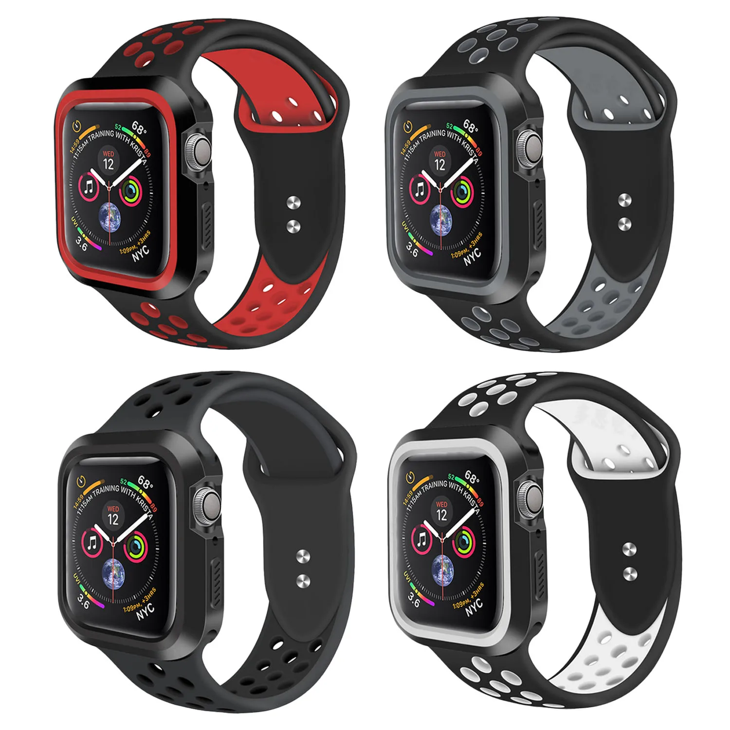 Противоударный мягкий защитный чехол Besegad из ТПУ для Apple Watch iWatch 4 40 мм 44