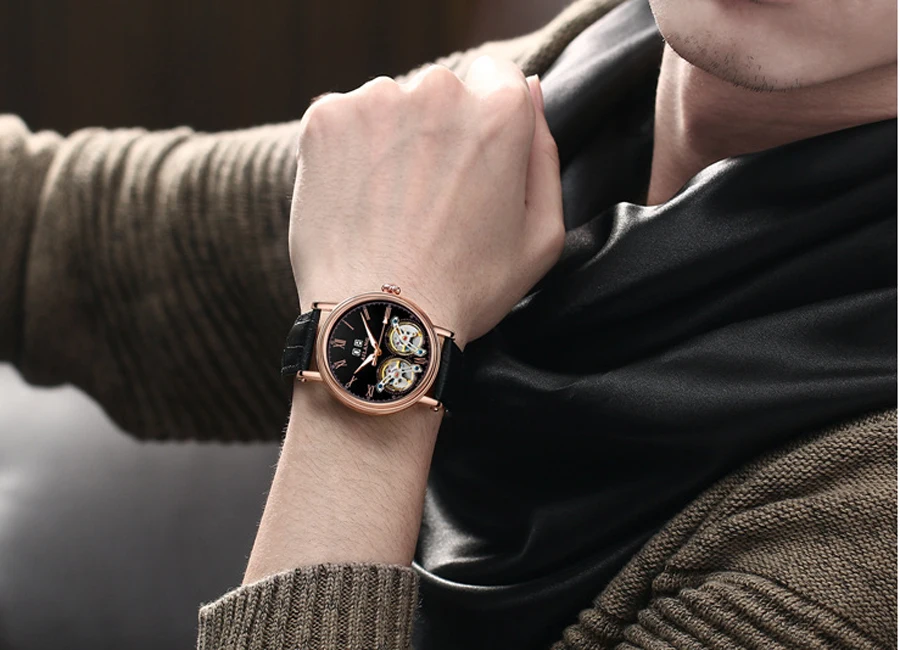 Роскошные брендовые автоматические механические часы AILANG мужские