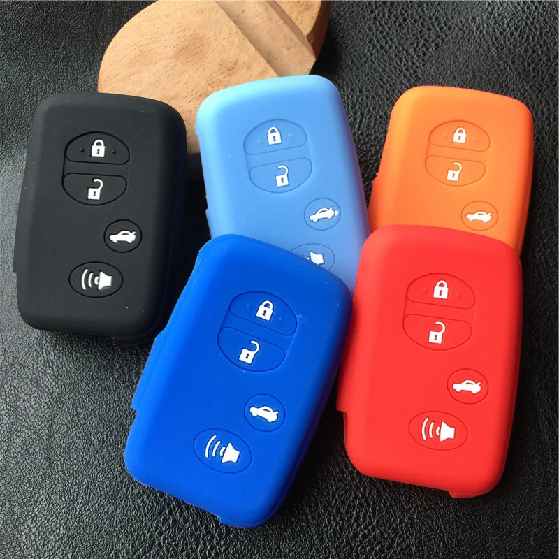 Силиконовый чехол для TOYOTA Camry Highlander Prado Crown Land Cruiser Prius Aqua Hilux Rav4 с 4 кнопками|key case