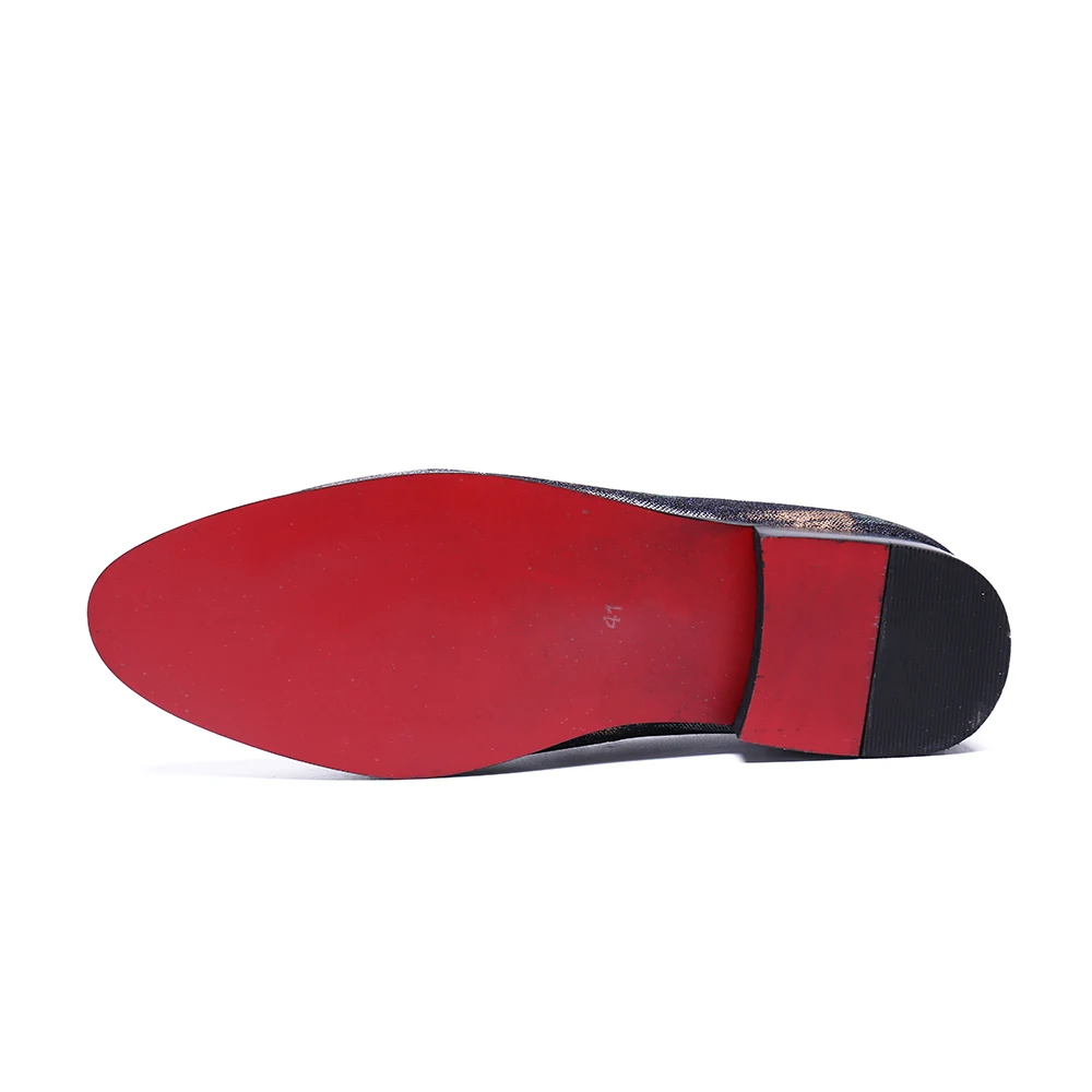 

Christia Bella Handmade Loafers Smoking Slippers Men Flats Comfortable stage Wear Men Print Dress Shoes Italian Dress Shoes