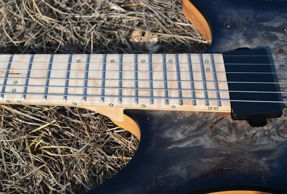 Новинка NK безголовая гитара Fanned Fret Гитара s black Eye фанера из тополя Топ Пламя клен Шея Гитара черная аппаратная