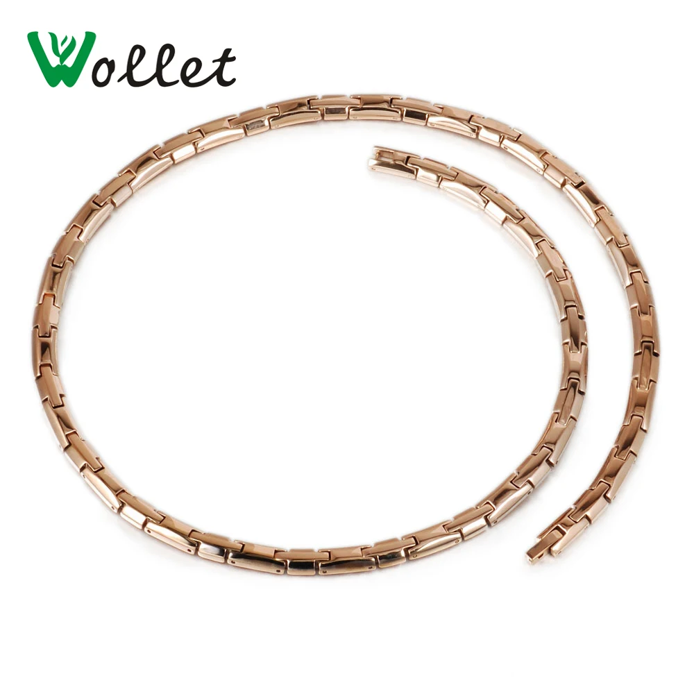 Wollet Jewelry титановое магнитное ожерелье для мужчин и женщин цвет розового золота AFA