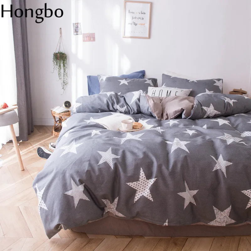 Hongbo домашний текстиль серое постельное белье со звездами комплект