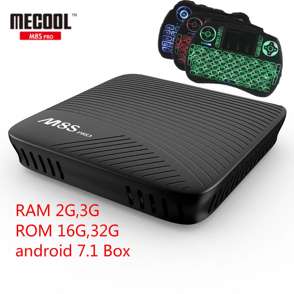 MECOOL M8S PRO Android 7 1 ТВ коробка BT4.1 DDR4 Amlogic S912 2 0 ГГц Octa Core ARM 4bit 4 К Full HD 3D PK beelink GT1 X92 H96