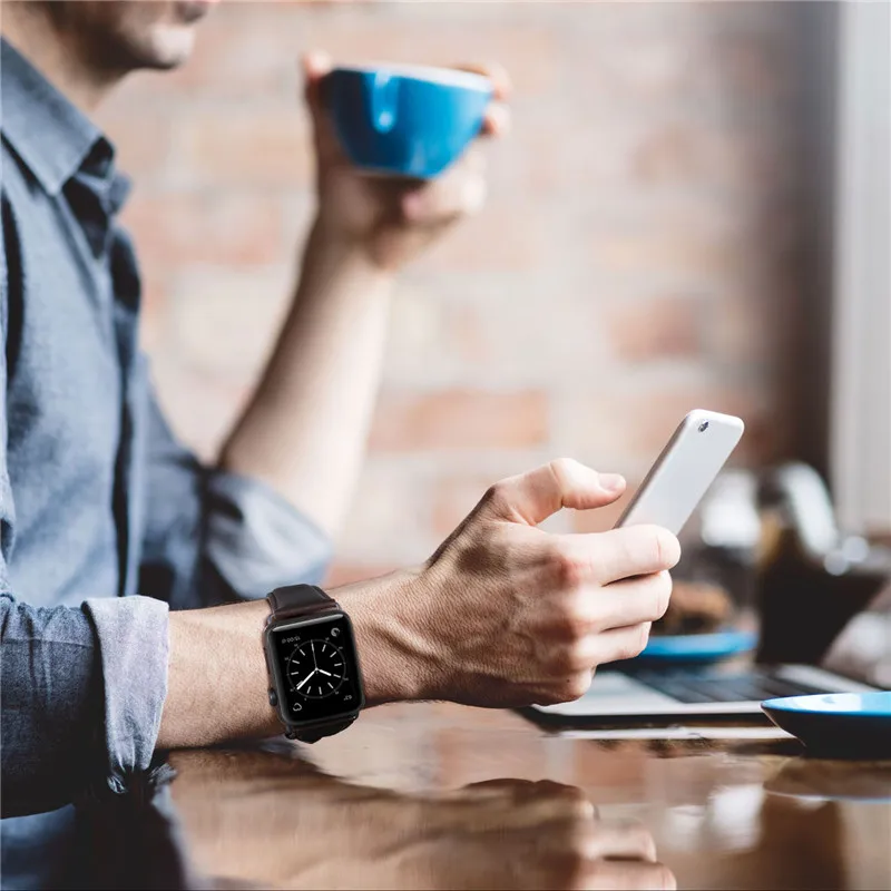 Ремешок из натуральной кожи для Apple Watch iWatch 42 мм 38 сменный Браслет Series 3 2 1 Sport and
