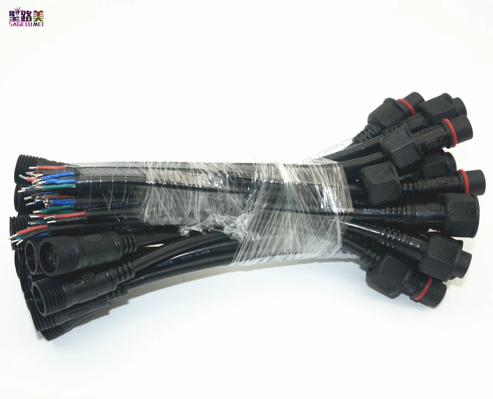 Водонепроницаемый кабель типа Папа мама для светодиодных модулей 5050 RGB 5 пар 4
