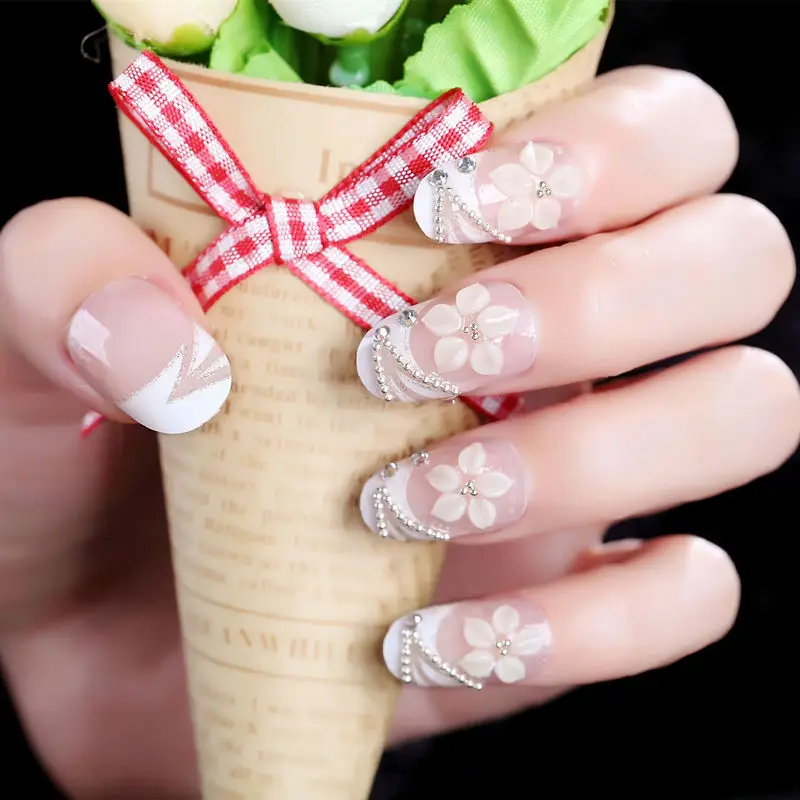 24 шт./кор. ногти балерины накладные из акрила полное покрытие