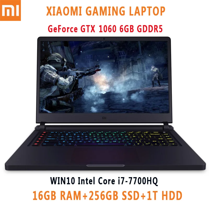 Xiaomi mi Ga нг ноутбука 15 6 ''WIN10 Intel Core I7 7700HQ 4 ядра 16 ГБ Оперативная память 256 SSD + 1 ТБ