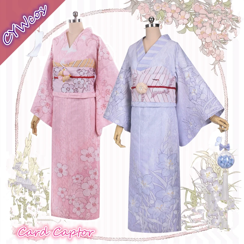 Аниме карта Captor SAKURA KINOMOTO Tomoyu костюм для косплея летнее японское кимоно юката