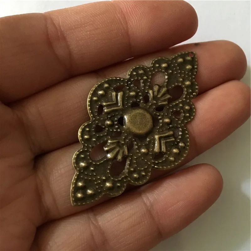 10 шт. старинные бронзовые кабошоны филигранные пустотелые сердца Квадратные