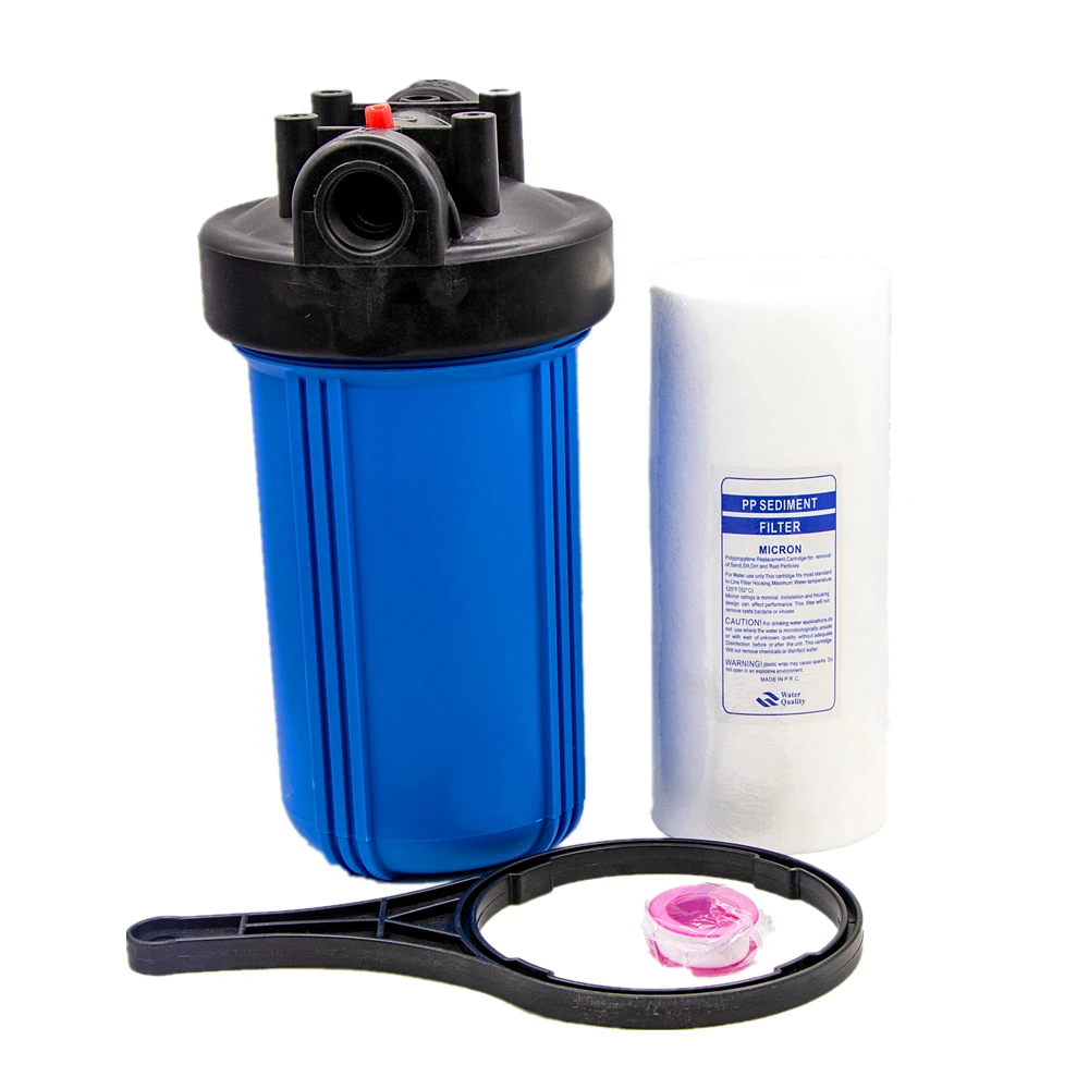 Большой синий 10 &quotвесь дом фильтр Корпус системы (1 дюймовый порт) + ключа 5 микрон