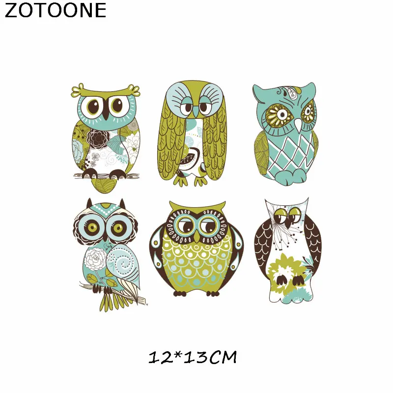 ZOTOONE Симпатичные совы термопереводные патчи для детской футболки платьев