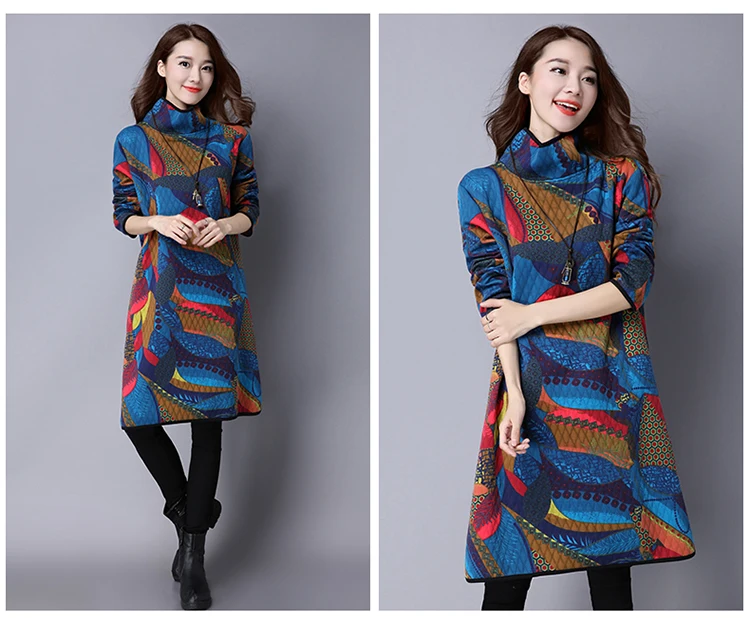 2020 осенне-зимнее женское платье высокого качества в национальном стиле