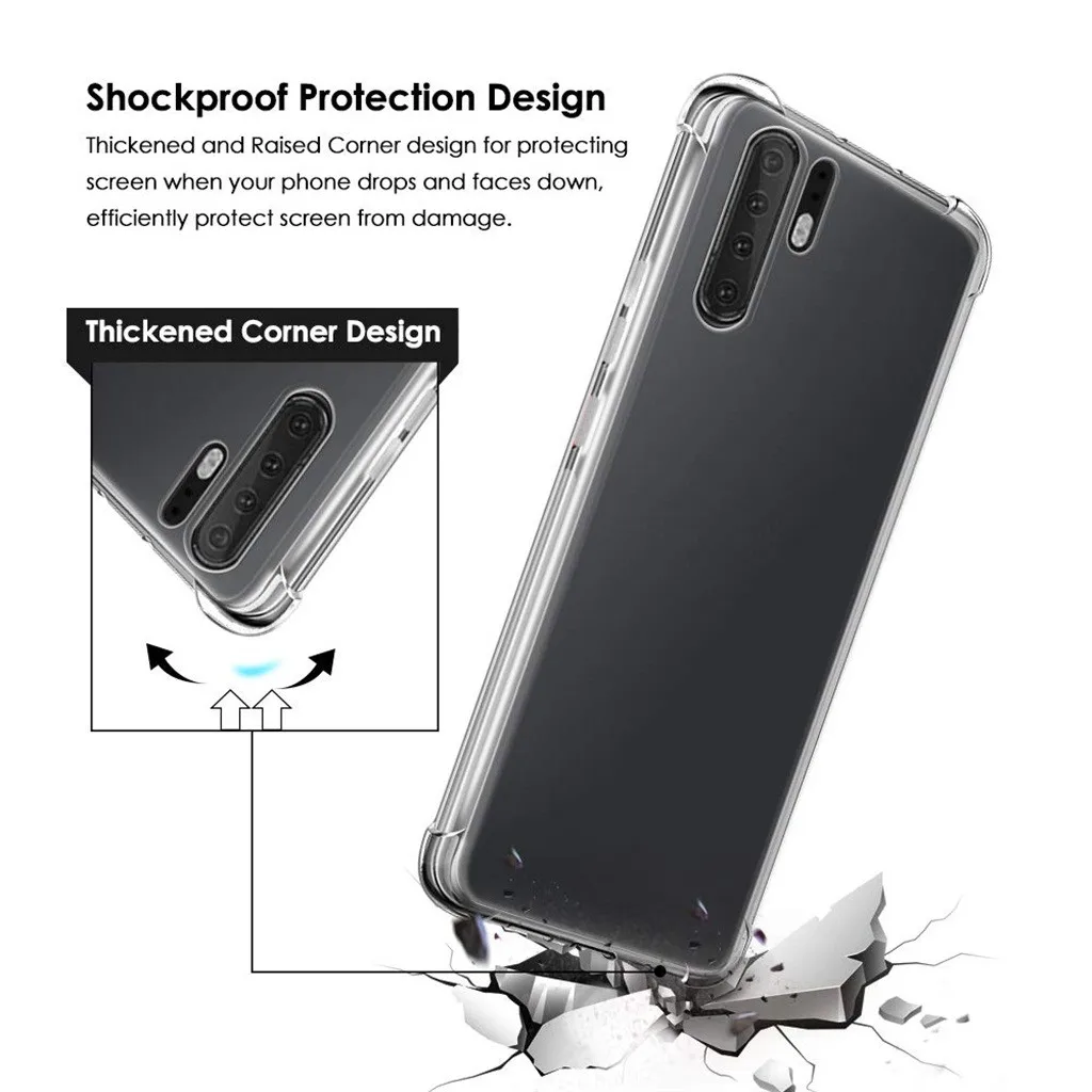 Прозрачный чехол для телефона Huawei P30 Pro 6 47 Дюймов прозрачный мягкий резиновый
