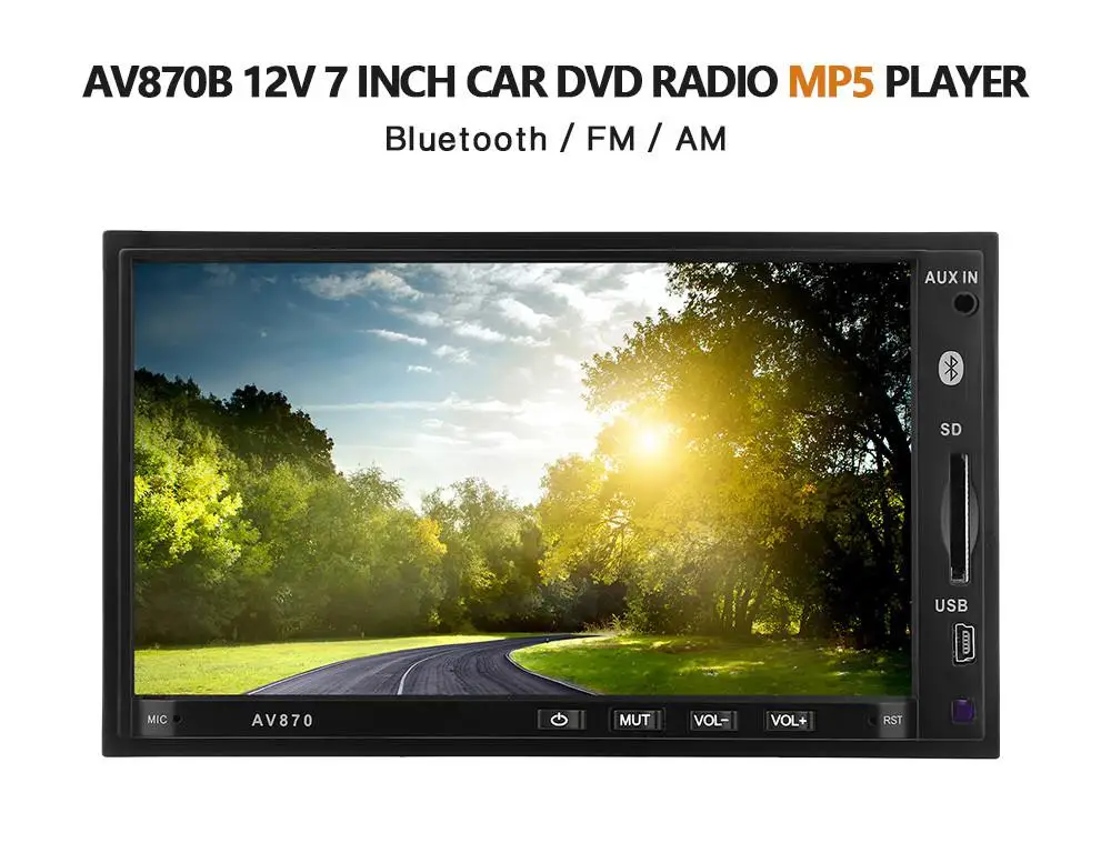 HD 1080 P 7 дюймов Bluetooth 2.1 автомобилей mp5 Радио плеер стерео видео Поддержка RDS FM AM EQ с