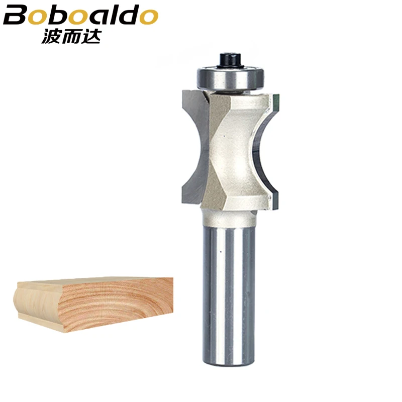 1pc 1/2 Inch Shank Half Round Bit 2 Flute Endmill Router Bits for Wood With Bearing Woodworking Tool Milling Cutter