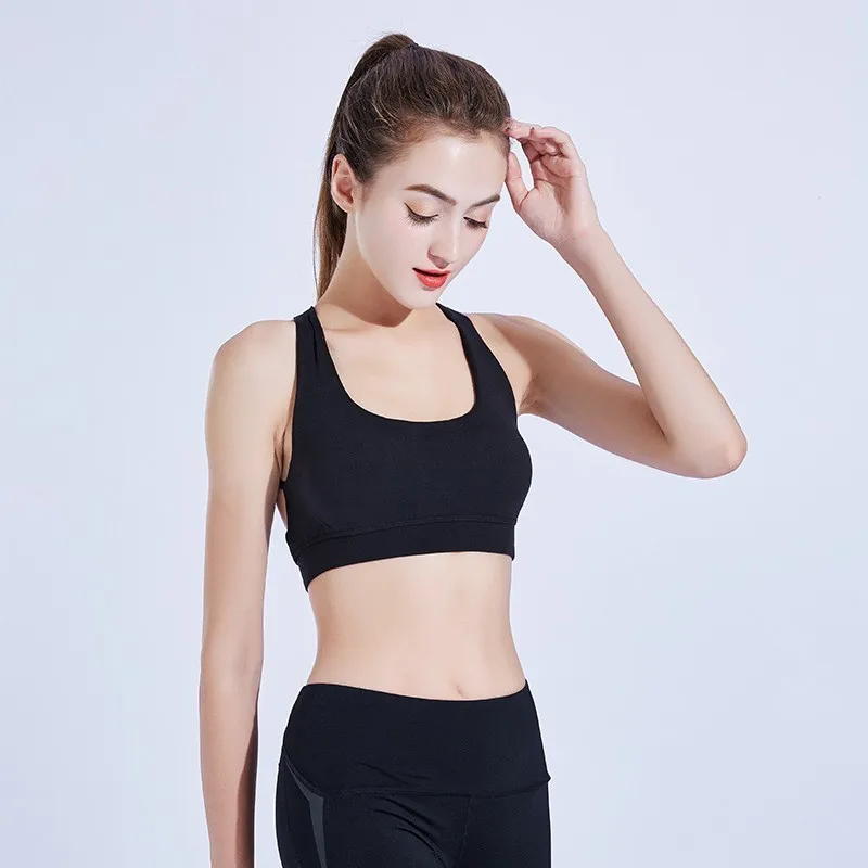 Women Sports Top Solid Push Up Bra Yoga Tank Fitness Sexy Sport Underwear Breathable Gym Running Sportswear | Спорт и развлечения
