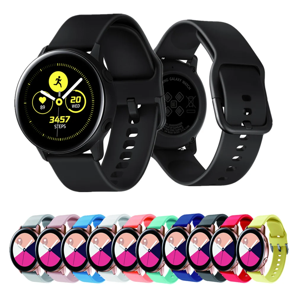 Ремешок для часов Samsung Galaxy 20 мм силиконовый браслет Huami Amazfit Bip аксессуары Garmin