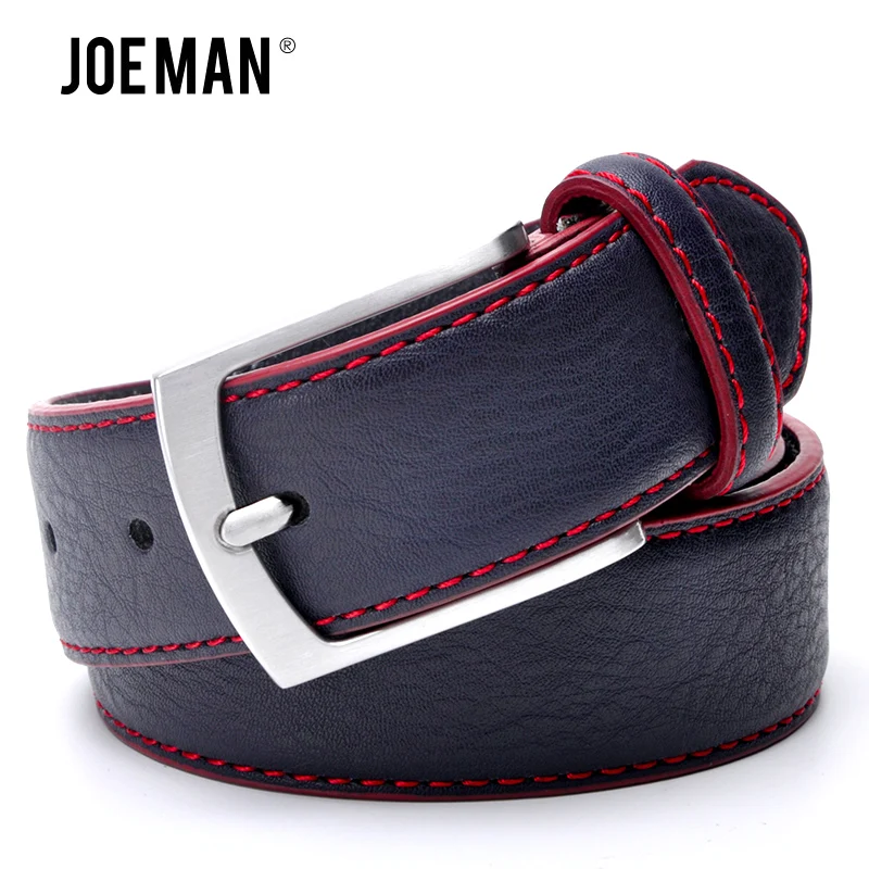 Men Leather Belt Casual Pin Buckle Belt Dark Blue Color Men's Belts Cummerbunds ceinture homme