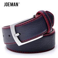 men leather belt casual pin buckle belt dark blue color mens belts cummerbunds ceinture homme