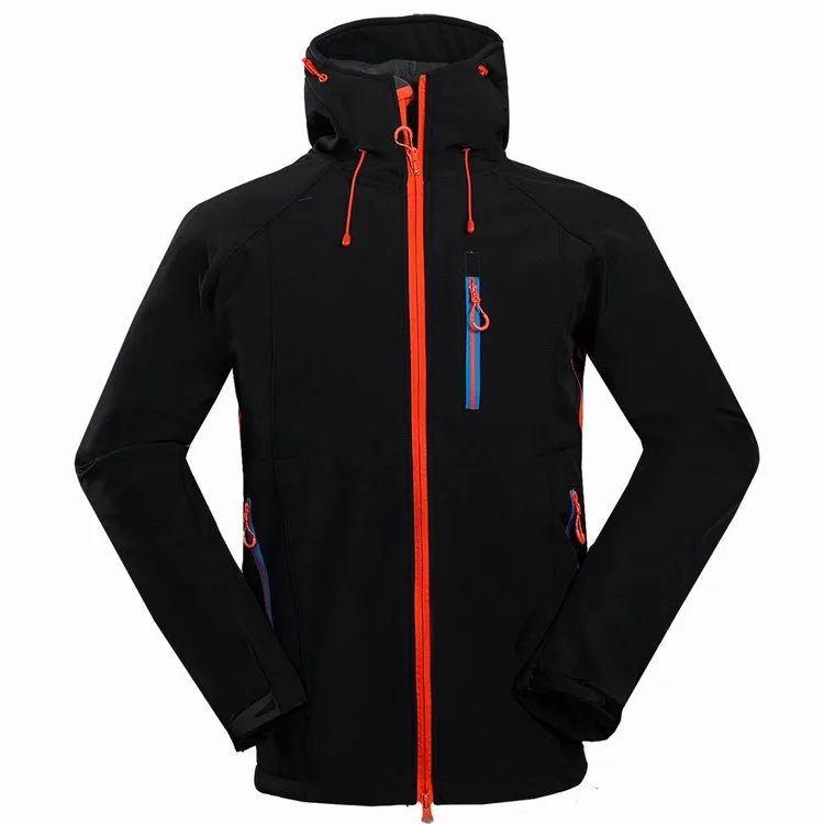 

New style Men's Winter Soft Shell Hiking Jackets Outdoor Sport Hoodied Camping Trekking Waterproof Fleece Coats
