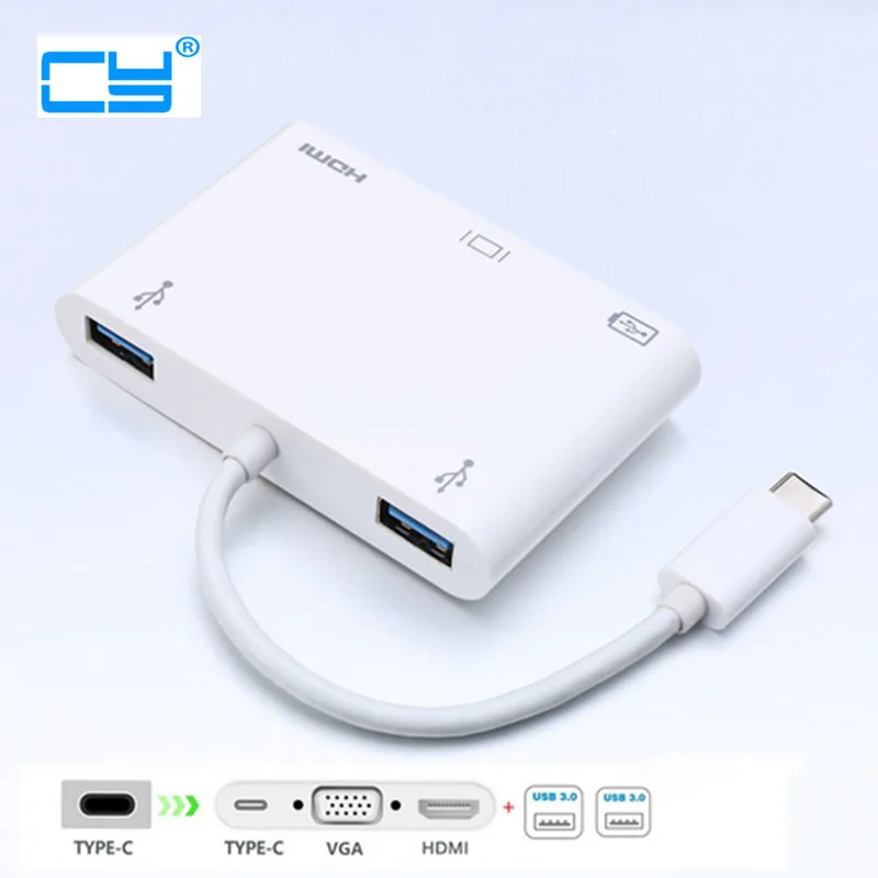 USB 3 1 C Type к HDMI цифровой AV & VGA OTG Женский адаптер зарядного устройства для нового Mac