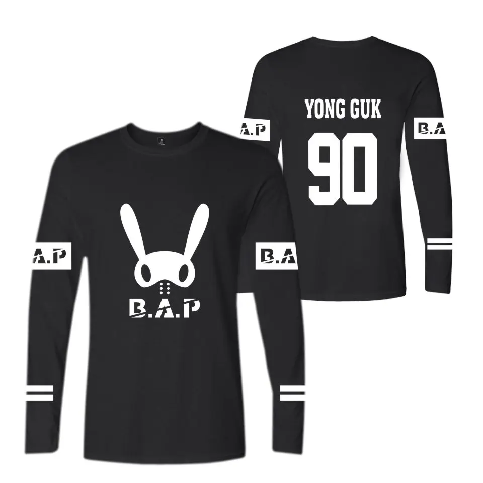 B.A.P популярные группы Kpop подходящие женские/мужские летние футболки с длинным