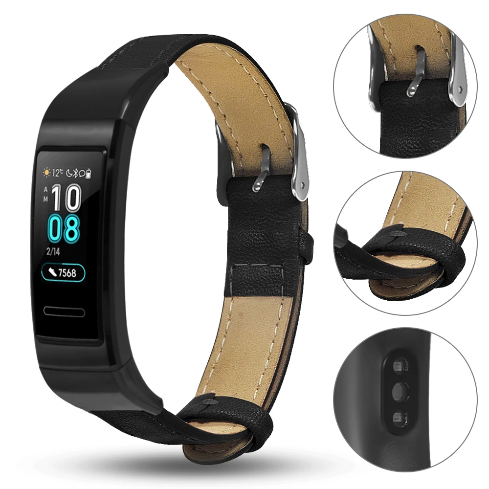 Браслет из микрофибры для huawei Band 3 Pro, ремешок, браслет из натуральной кожи, ремешок для часов, Сменные аксессуары, ремешки на запястье